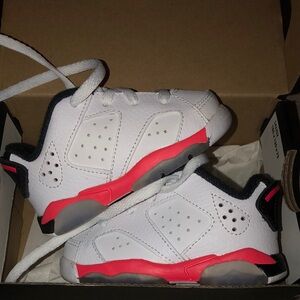 Jordan White and Red Sneakers Classic Design